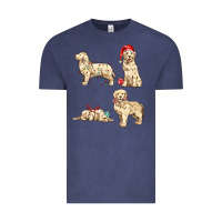 Vintage Denim christmas dogs Vintage Tee - MaliasSmallBusiness