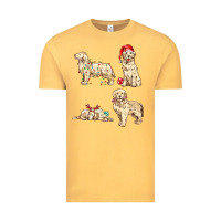 Vintage Mustard christmas dogs Vintage Tee - MaliasSmallBusiness