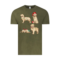 Vintage Olive christmas dogs Vintage Tee - MaliasSmallBusiness
