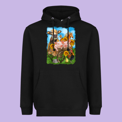 Farm Animals Wagon Olivia Heavyweight Hoodie Designed By Oliviacreatesart