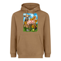 Toasted Coconut farm animals wagon olivia Heavyweight Hoodie - OliviaCreatesArt
