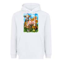 White farm animals wagon olivia Heavyweight Hoodie - OliviaCreatesArt