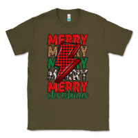Army Green merry christmas lightning bolt Classic Tee - MaliasSmallBusiness