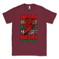 Burgundy merry christmas lightning bolt Classic Tee - MaliasSmallBusiness