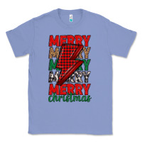 Colony Blue merry christmas lightning bolt Classic Tee - MaliasSmallBusiness