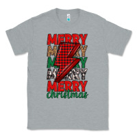 Heather Grey merry christmas lightning bolt Classic Tee - MaliasSmallBusiness