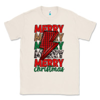 Natural merry christmas lightning bolt Classic Tee - MaliasSmallBusiness