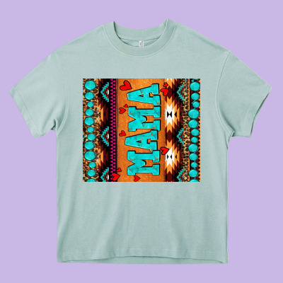Aztec Leopard Glitter Heavy Core Tee Designed By Adodesignshop