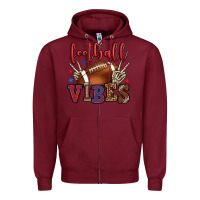 Burgundy Football vibes red and blue Zipper Hoodie - HowdyJamesFarm