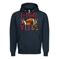 Navy Football vibes red and blue Zipper Hoodie - HowdyJamesFarm