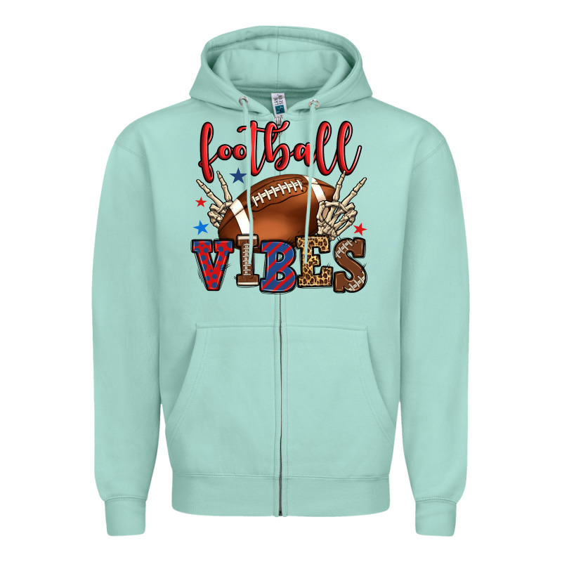 Football Vibes Red And Blue Zipper Hoodie by HowdyJamesFarm | Teevron