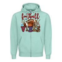 Seafoam Football vibes red and blue Zipper Hoodie - HowdyJamesFarm