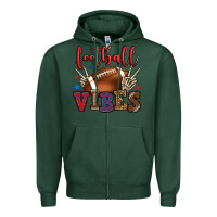 Sports Green Football vibes red and blue Zipper Hoodie - HowdyJamesFarm