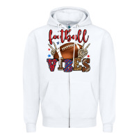 White Football vibes red and blue Zipper Hoodie - HowdyJamesFarm