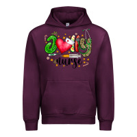 Mauve Wine Jolly Nurse Black Urban Hoodie - CowhideDigitalArt