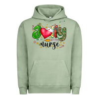Pigment Oil Green Jolly Nurse Black Urban Hoodie - CowhideDigitalArt