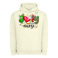 Pigment Pistachio Jolly Nurse Black Urban Hoodie - CowhideDigitalArt