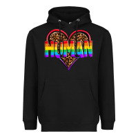 Black lgbt pride human Heavyweight Hoodie - OliviaCreatesArt