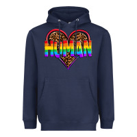 Navy lgbt pride human Heavyweight Hoodie - OliviaCreatesArt