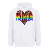 White lgbt pride human Heavyweight Hoodie - OliviaCreatesArt