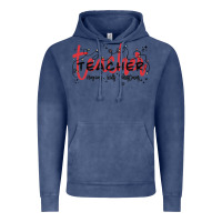 Vintage Denim christmas teacher Vintage Hoodie - MaliasSmallBusiness