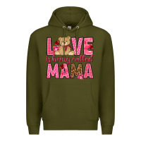Army Green Love is being called mama mother's day Premium Hoodie - HowdyJamesFarm