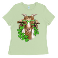Matcha st patricks goat with glasses Ladies Tee - Artiststas