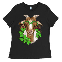 Black st patricks goat with glasses Ladies Tee - Artiststas