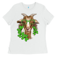 White st patricks goat with glasses Ladies Tee - Artiststas