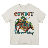 Cream cowboy take me away rodeo Heavy Core Tee - Artiststas
