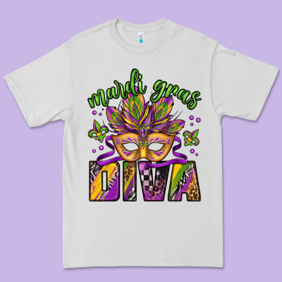 Mardi Gras Diva Premium Tee Designed By Jasminsmagicworld