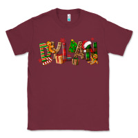 Burgundy Personalized Christmas Themed Classic Tee - NancyCooperArtShop