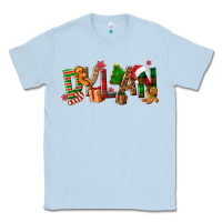 Dusty Blue Personalized Christmas Themed Classic Tee - NancyCooperArtShop