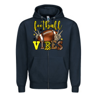 Navy Football vibes yellow and black team color Zipper Hoodie - HowdyJamesFarm