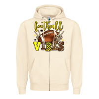 Sandshell Football vibes yellow and black team color Zipper Hoodie - HowdyJamesFarm