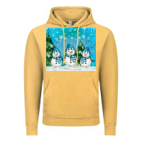 Vintage Mustard snowman Vintage Hoodie - MaliasSmallBusiness