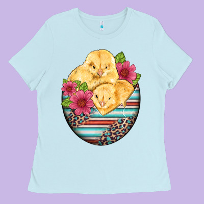 Hatched Egg Easter Chicks Ladies Tee Designed By Artiststas