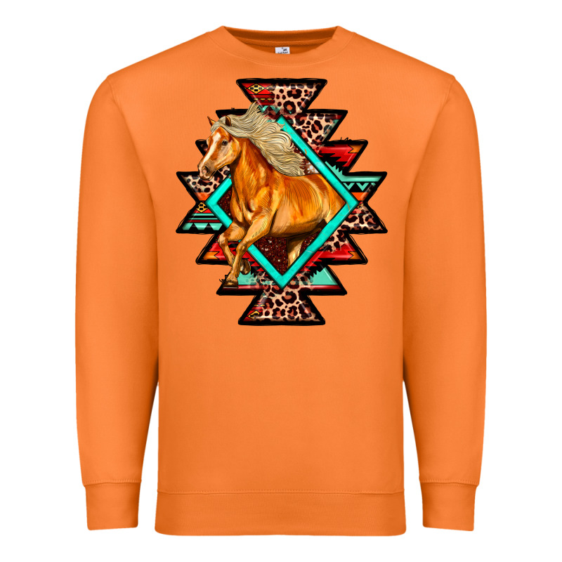 Aztec Symbol White Horse Premium Sweatshirt by FaDigitalArtStudio | Teevron