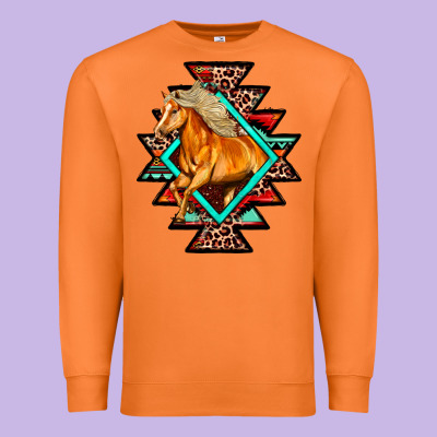 Aztec Symbol White Horse Premium Sweatshirt Designed By Fadigitalartstudio