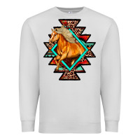 Dove Grey Aztec Symbol White Horse Premium Sweatshirt - FaDigitalArtStudio