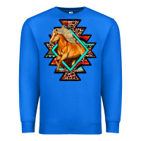 True Royal Aztec Symbol White Horse Premium Sweatshirt - FaDigitalArtStudio