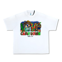 White Love Came  Down Luke 2 11 Urban Heavy Tee - MaliasSmallBusiness