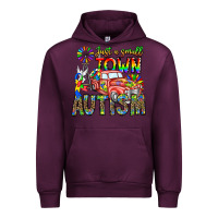 Mauve Wine Just a Girl Small Town Autism Urban Hoodie - CowhideDigitalArt
