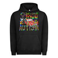 Pigment Black Just a Girl Small Town Autism Urban Hoodie - CowhideDigitalArt