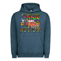 Pigment Midnight Navy Just a Girl Small Town Autism Urban Hoodie - CowhideDigitalArt