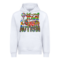 White Just a Girl Small Town Autism Urban Hoodie - CowhideDigitalArt