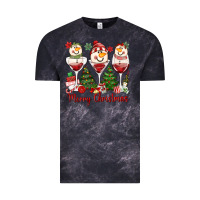 Cloud Black merry christmas wine and cocktails Vintage Tee - MaliasSmallBusiness
