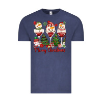 Vintage Denim merry christmas wine and cocktails Vintage Tee - MaliasSmallBusiness