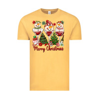Vintage Mustard merry christmas wine and cocktails Vintage Tee - MaliasSmallBusiness