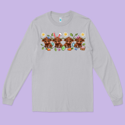 Easter Day Baby Heifers Long Sleeve Tee Designed By Artiststas